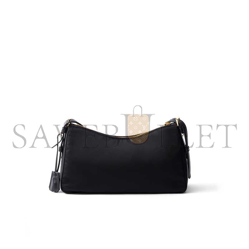 PRADA AIMÉE LARGE RE-NYLON AND LEATHER SHOULDER BAG WITH PADLOCK 1BC232 (34*19.5*10cm) PRADA AIMÉE LARGE RE-NYLON AND LEATHER SHOULDER BAG WITH PADLOCK 1BC232 (34*19.5*10cm)